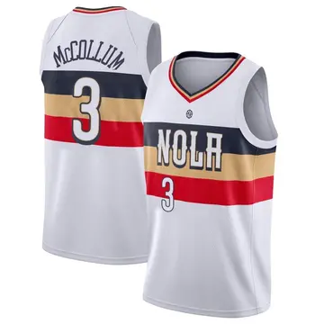 New Orleans Pelicans CJ McCollum 2018/19 Jersey - Earned Edition - Men's Swingman White