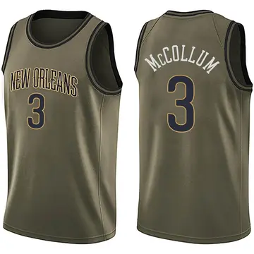 New Orleans Pelicans CJ McCollum Salute to Service Jersey - Youth Swingman Green