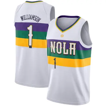 New Orleans Pelicans Zion Williamson 2018/19 Jersey - City Edition - Men's Swingman White