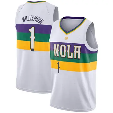 New Orleans Pelicans Zion Williamson 2018/19 Jersey - City Edition - Youth Swingman White