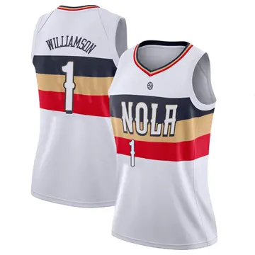 New Orleans Pelicans Zion Williamson 2018/19 Jersey - Earned Edition - Women's Swingman White
